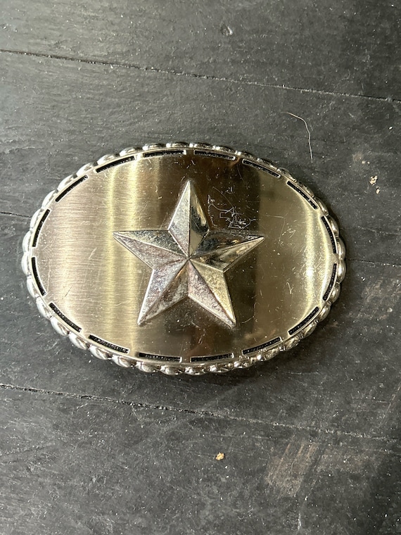 Vintage Star Silver Belt Buckle