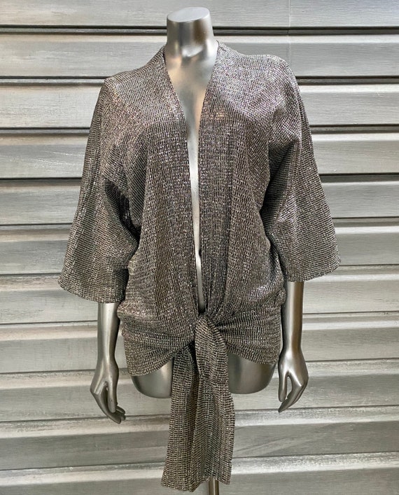 Vintage Metallic Silver Lume Disco Top