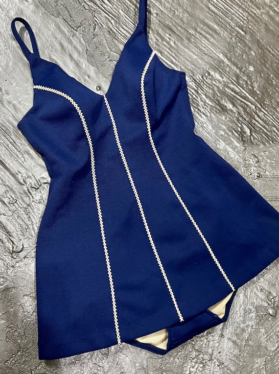 COLE OF CALIFORNIA Vintage Navy Blue One Piece Swi