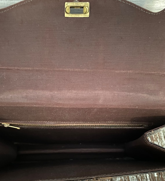 Vintage Handmade Brown Snakeskin Python Leather H… - image 5