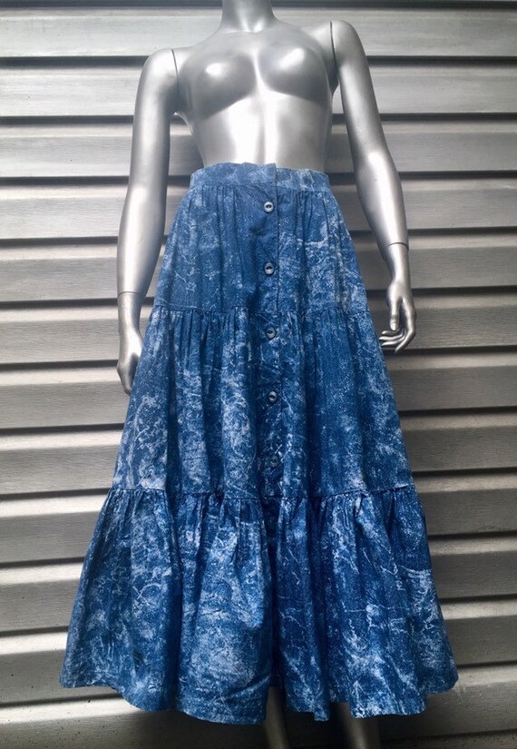Vintage Handmade Denim Button Down Sparkle Acid Wa