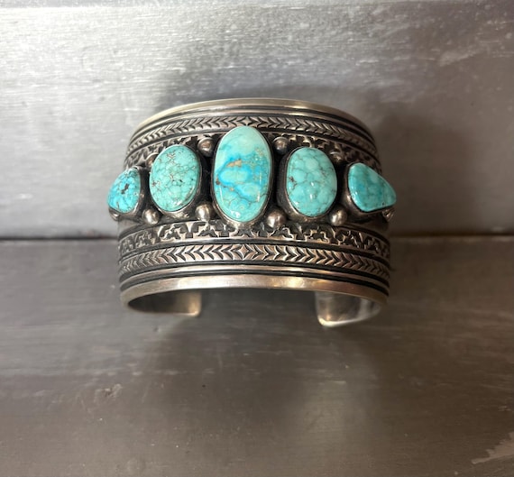 DARRYL BECENTI Vintage Navajo Sterling Silver Turquoise