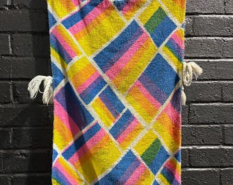 Handmade Vintage Multicolor Terrycloth Pullover Tunic Cover Up Dress