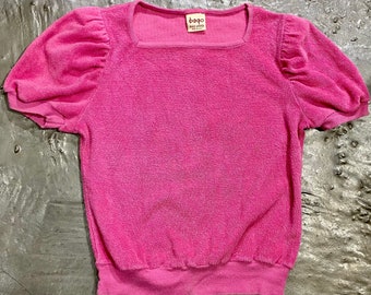 BAGO LIMITED Vintage Pink Short Puff Sleeve Top