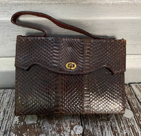 Python leather handbag vintage - Gem Python leather handbag vintage - Gem