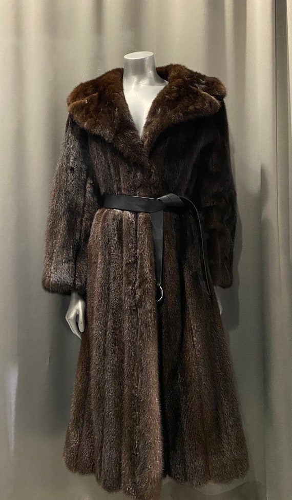 Vintage Dark Brown Mink Fur Jacket Coat - image 2