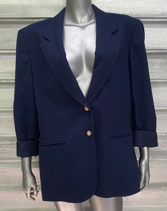 PENDLETON Vintage Navy Blue Wool Blazer - image 1