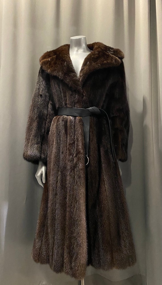 Vintage Dark Brown Mink Fur Jacket Coat - image 1