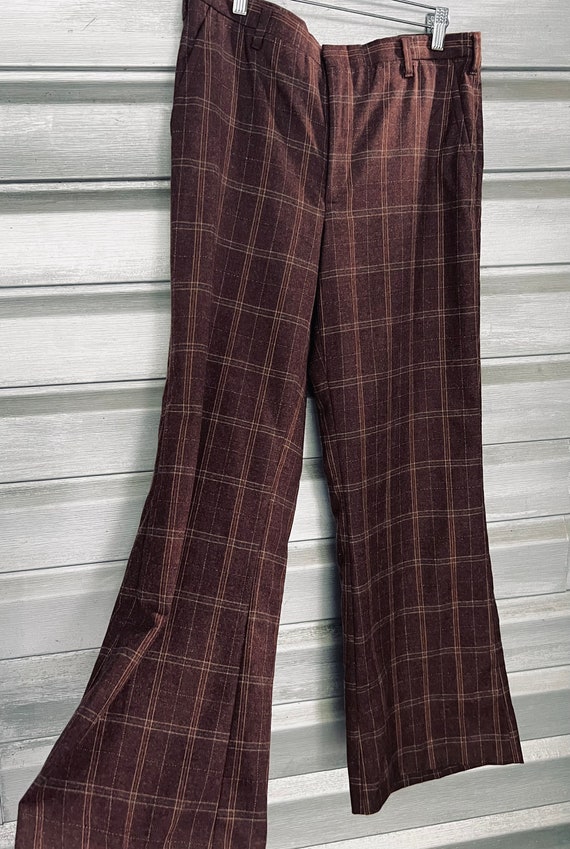 Handmade Vintage Plaid Wide Leg Trouser Pants