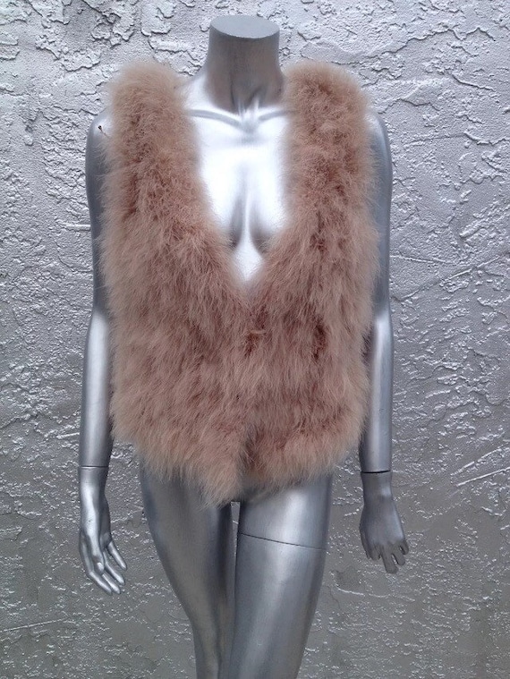 Handmade Ostrich Feather Fur Vest