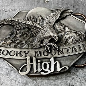 Vintage Silver “Rocky Mountain High” Eagle Belt Buckle