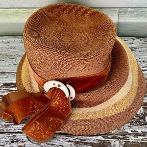 Lanvin Tan Woven Hat with Brown Band Lanvin | Accessories | Lanvin Tan Woven Hat With Brown Band  main image 2