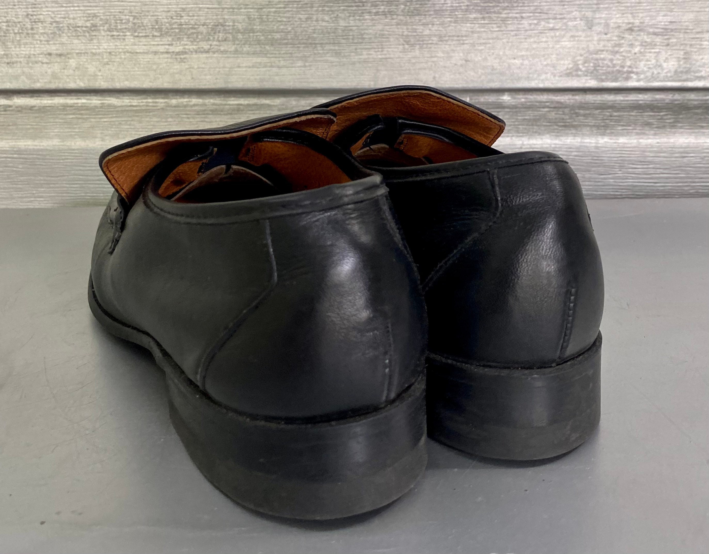 Stuart McGuire Shoes Loafers Black Buckle‎ Strap Leather Size 11 Vintage Retro Vintage Stuart McGuire Men main image 2