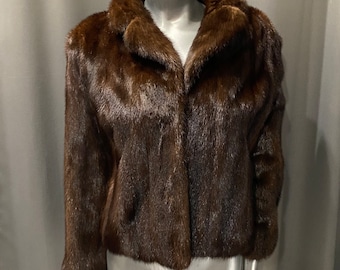 Vintage John Baldwin Brown Mink Fur Jacket Coat