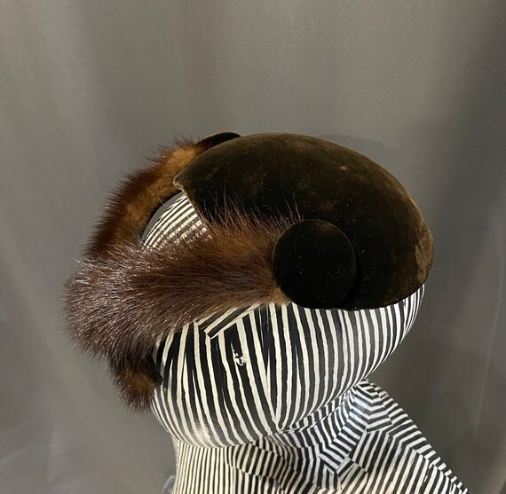 NOREEN Vintage Brown Velvet and Mink Fur Fascinator Hat - Etsy display picture 3