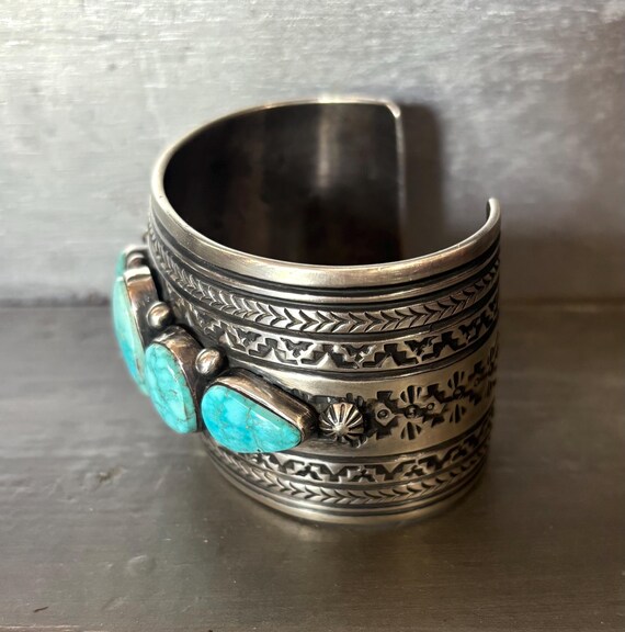 DARRYL BECENTI Vintage Navajo Sterling Silver Turquoise