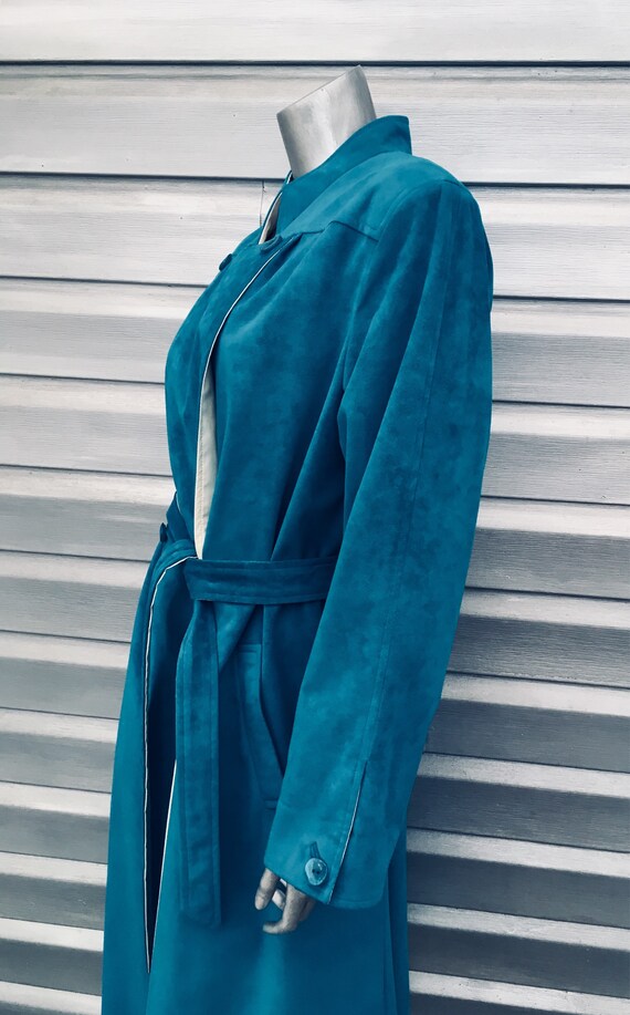Vintage Custom Handmade Reversible Turquoise Sued… - image 3