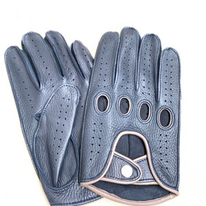 Guanti da guida da uomo/guanti in pelle di daino/guanti in pelle di daino blu/regalo di San Valentino per lui/guanti in pelle/guanti personalizzati