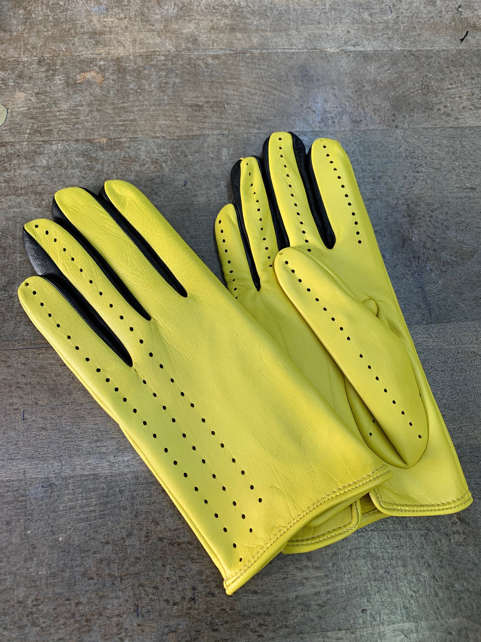 Yellow Driving Gloves/ Leather Gloves for Ladies/ Fashion Etsy