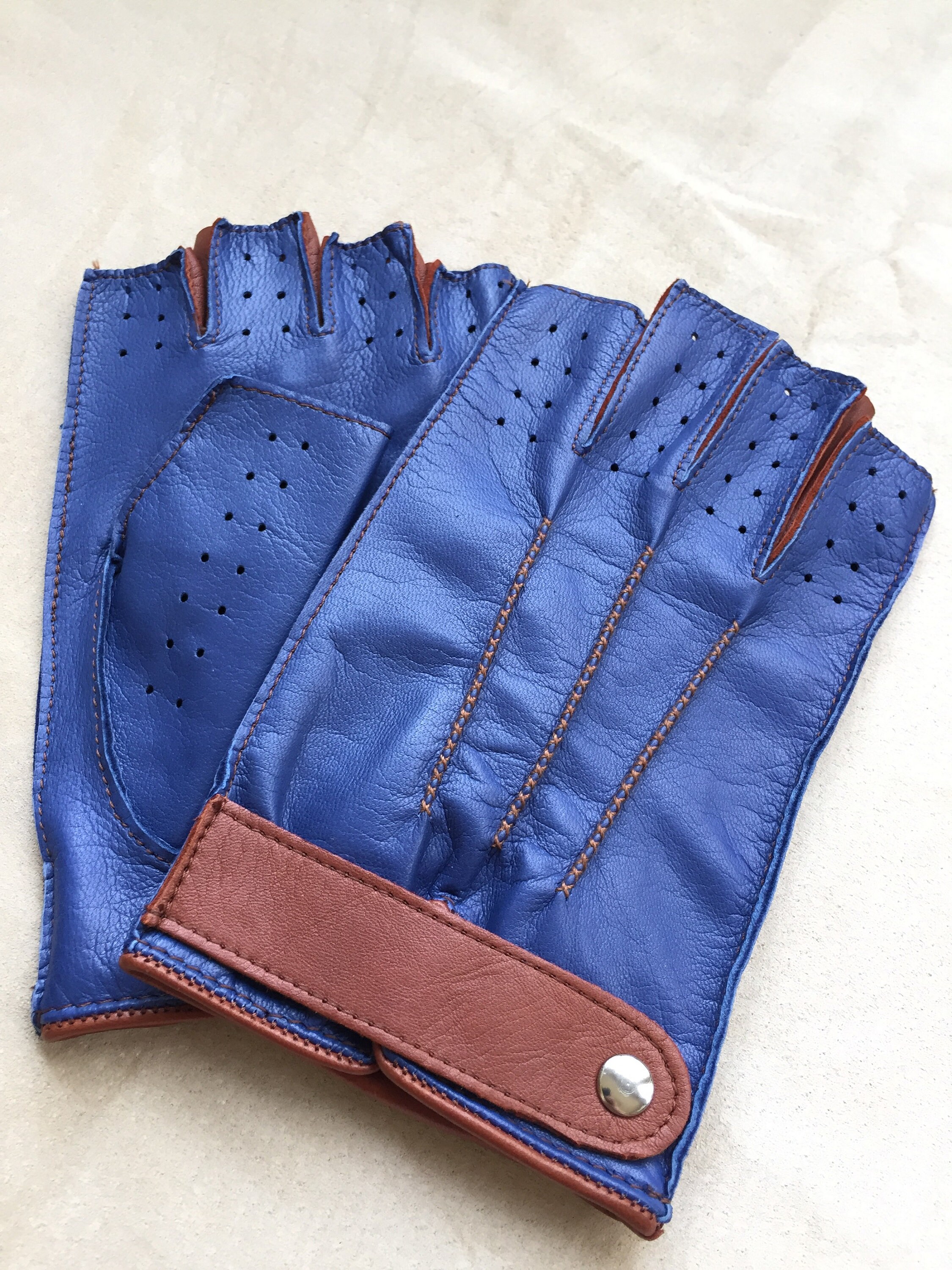 Fancy Fingerless gloves/ leather driving carcycling gloves/ Etsy