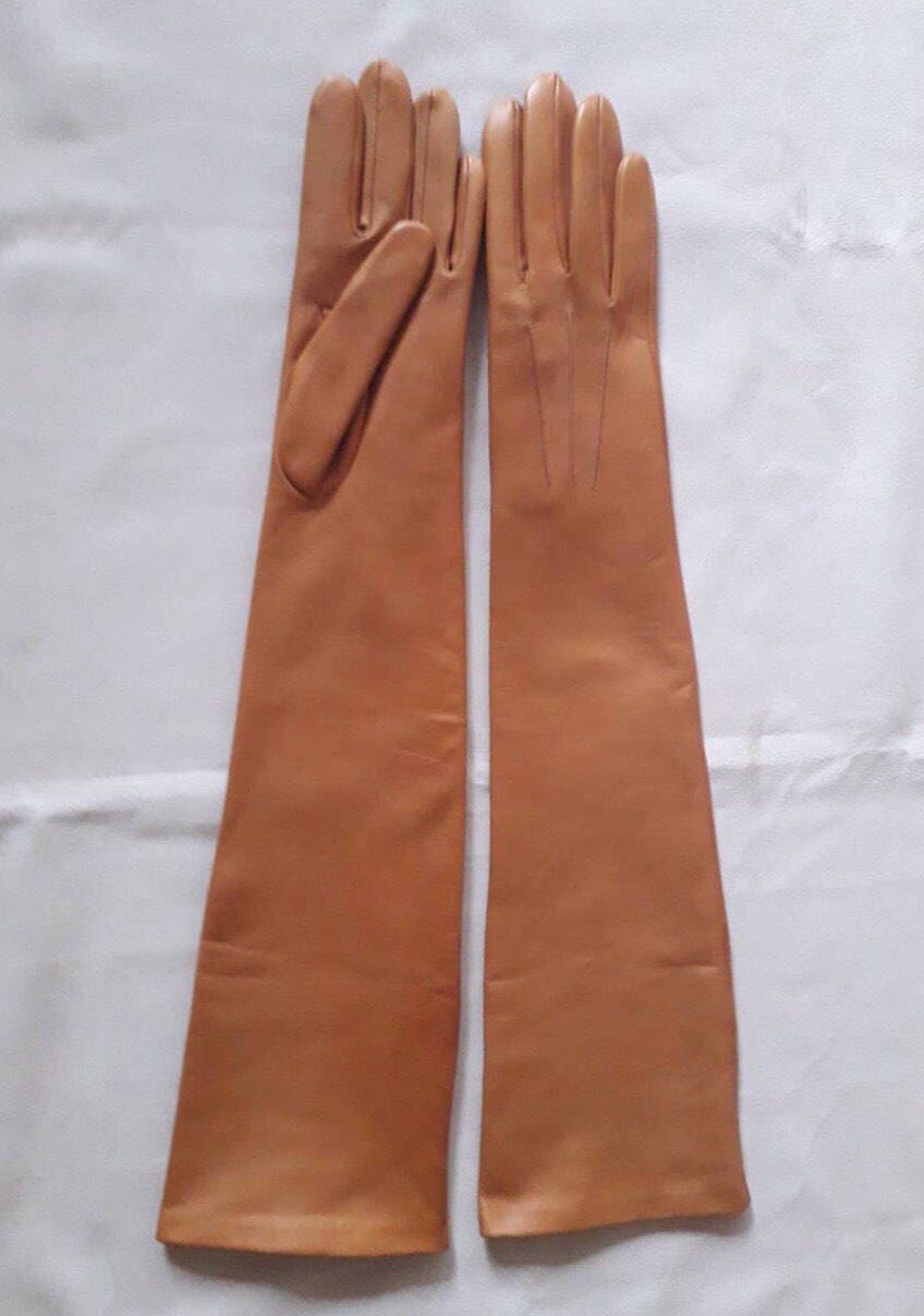 ロングブラックレザーグローブ：シルク裏地オペラグローブ - Etsy 日本
