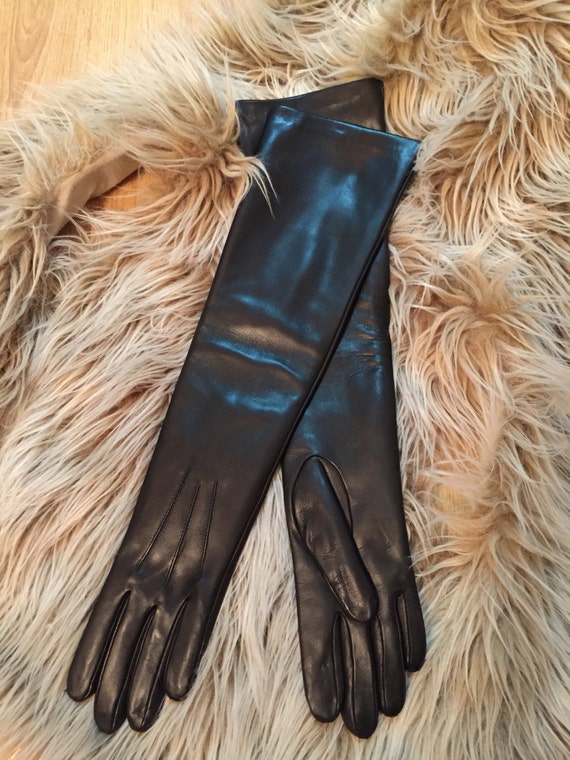 Guantes de cuero largos elegantes y clásicos para - Etsy España Guantes de cuero largos elegantes y clásicos para - Etsy España