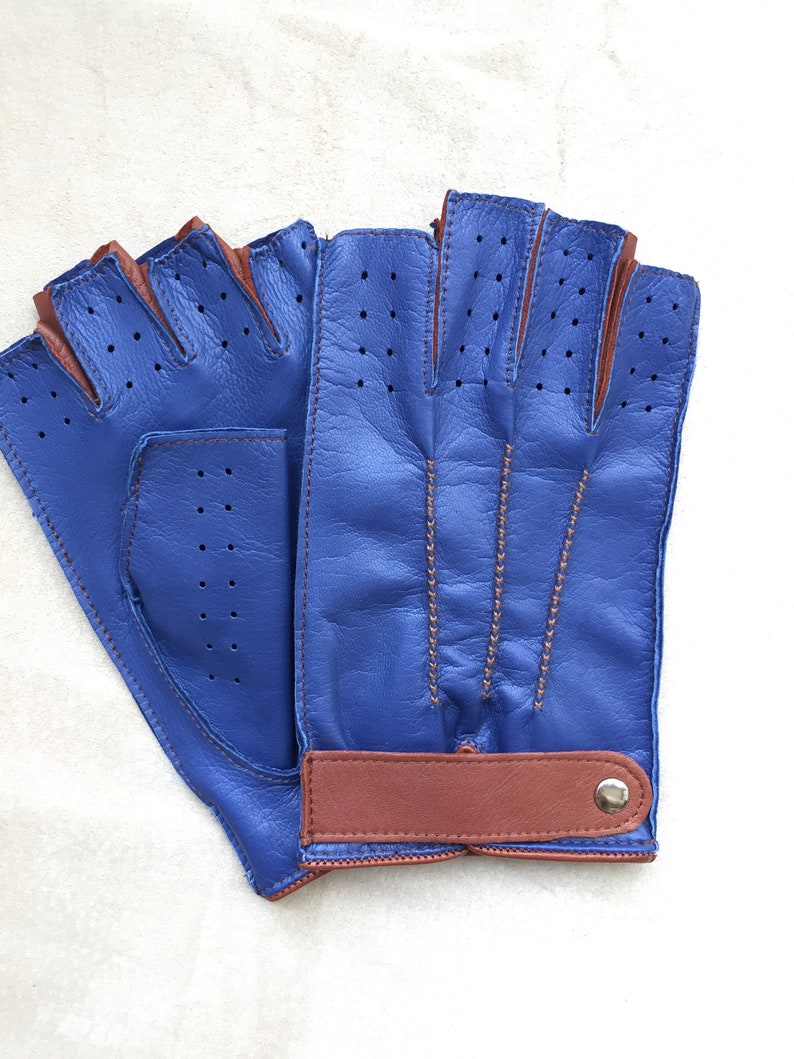 Fancy Fingerless Gloves/ Leather Driving Carcycling Gloves/ Etsy