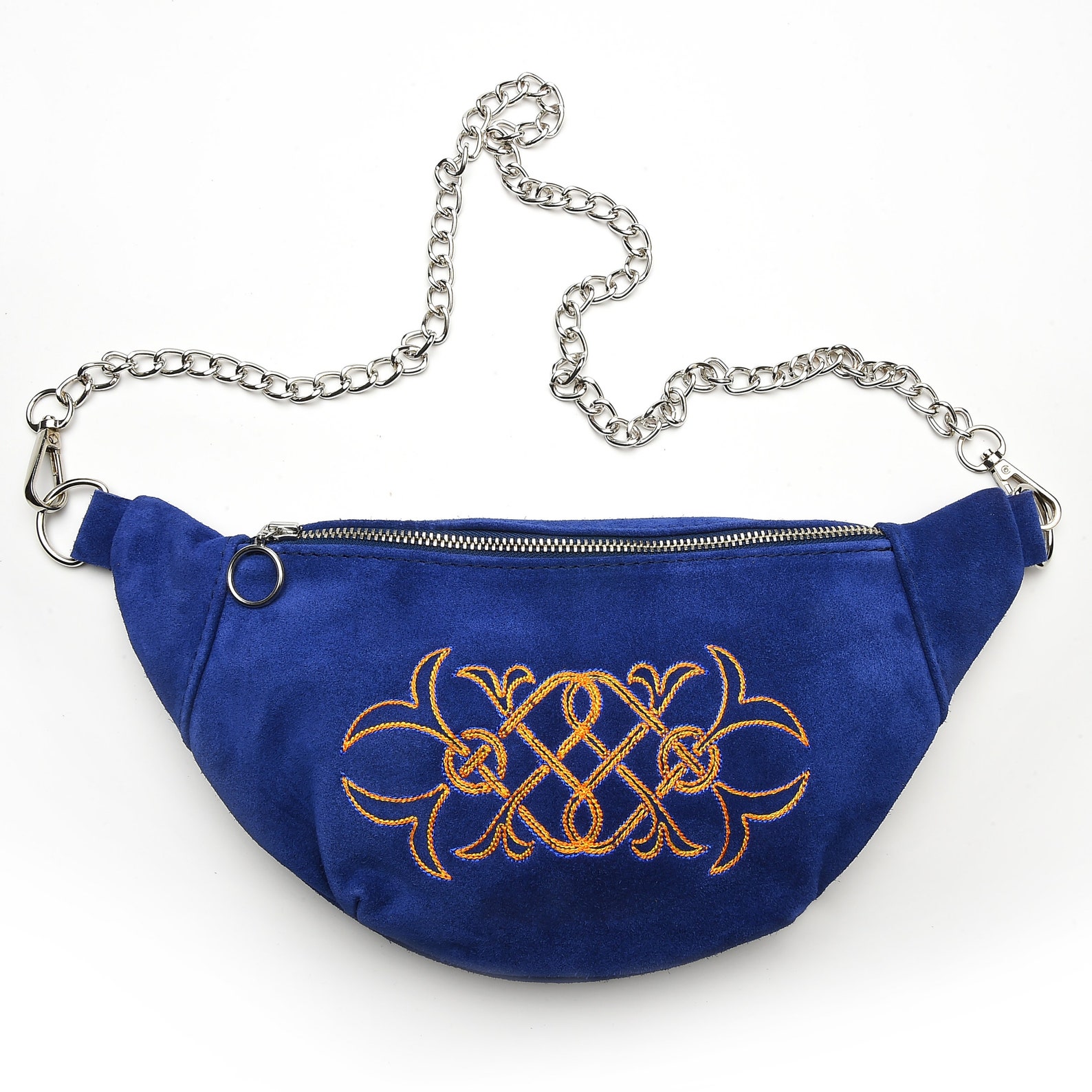 Blue Suede Leather Waist Bag/ Suede Leather Bag/belt Pouch/ Etsy UK