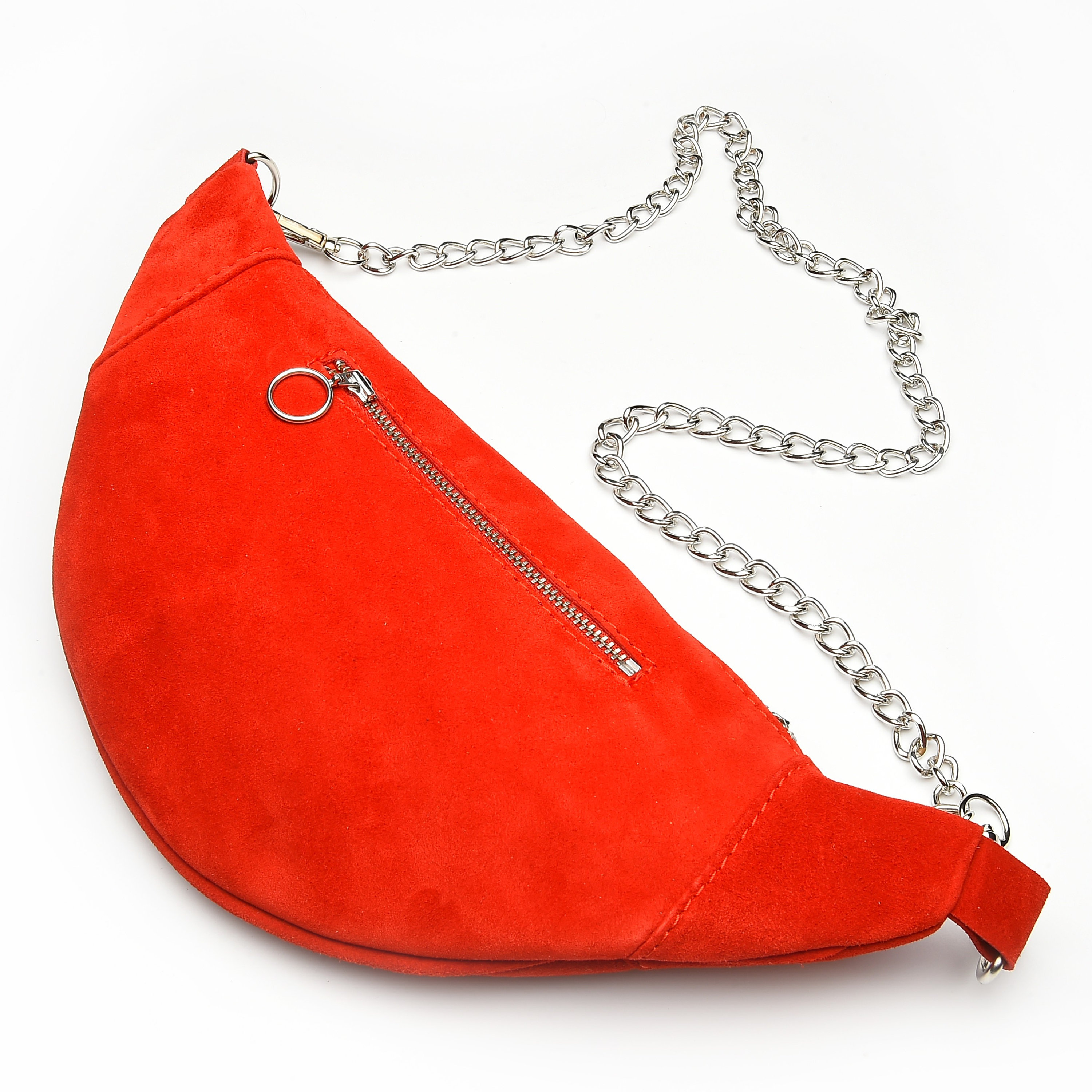 Fancy Red Leather Waist Bag/ Suede Leather Bag/belt Pouch/ Etsy