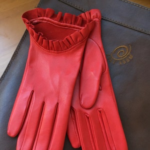 Red leather gloves for driving,gloves for ladies,girls, women's day/gift for her,accessories,driving gloves, leather gloves Lili Adam image 2