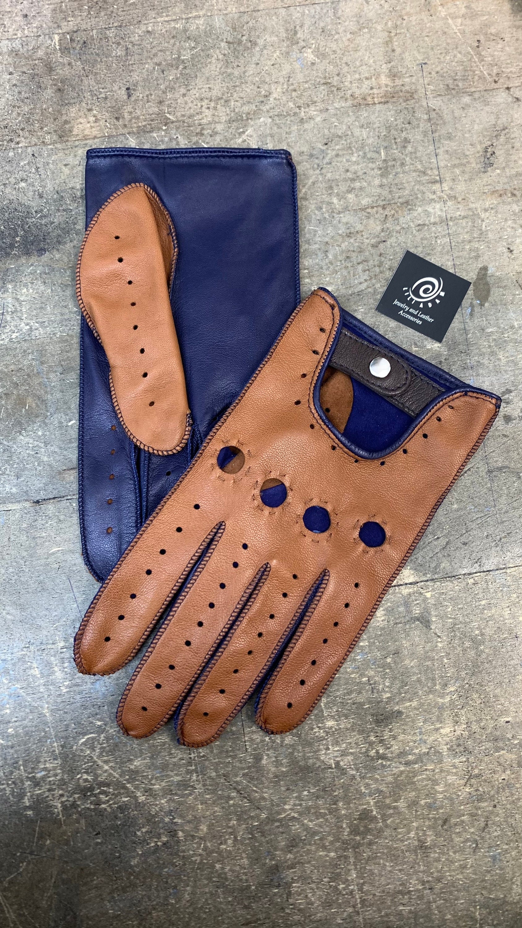 Gants cuir Henri Cognac Homme - Maroquinerie en ligne