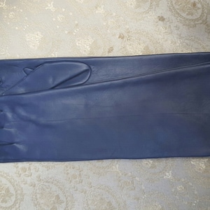 Dames elegante en klassieke lange leren handschoenen - warm en superzacht 100% warme voering - leren handschoenen-rood-blauw-damescadeau-kerstcadeau