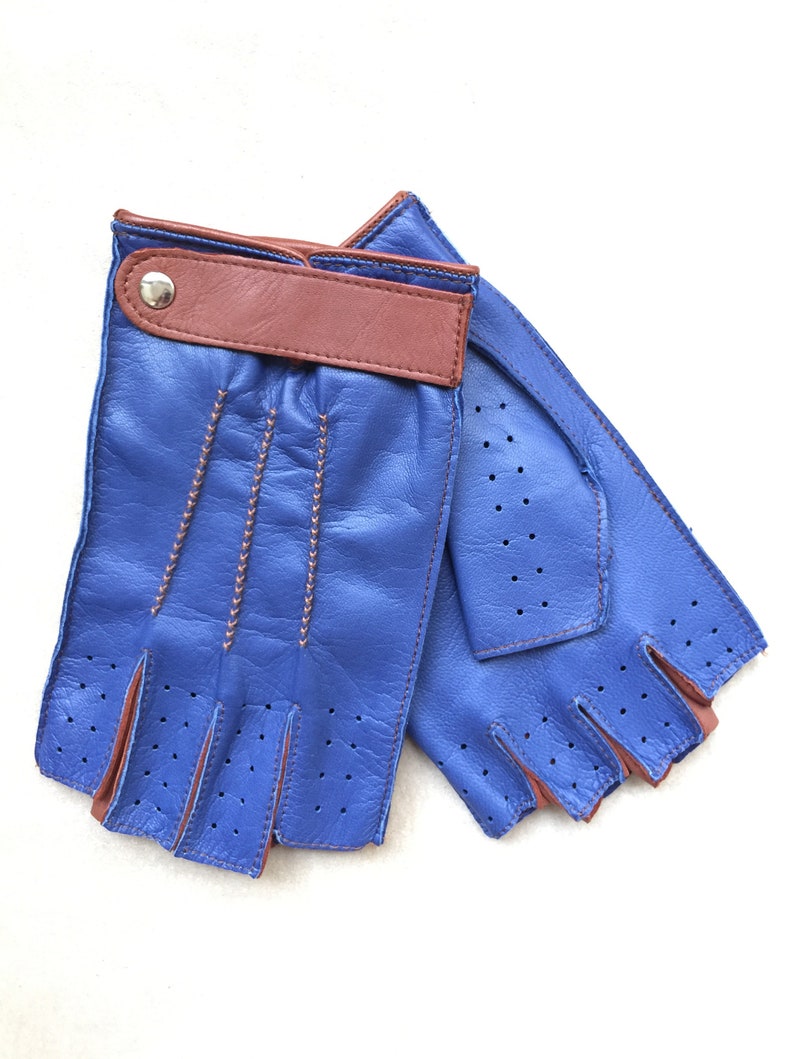 Fancy Fingerless Gloves/ Leather Driving Carcycling Gloves/ Etsy