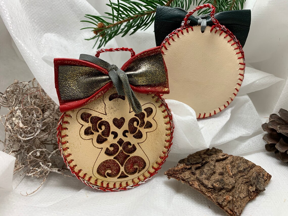 Christmas Ornaments Leather Ornaments/ Christmas Tree Etsy