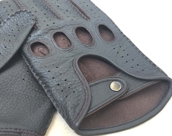 Gants de conduite en cuir de daim : gants de voiture cousus main