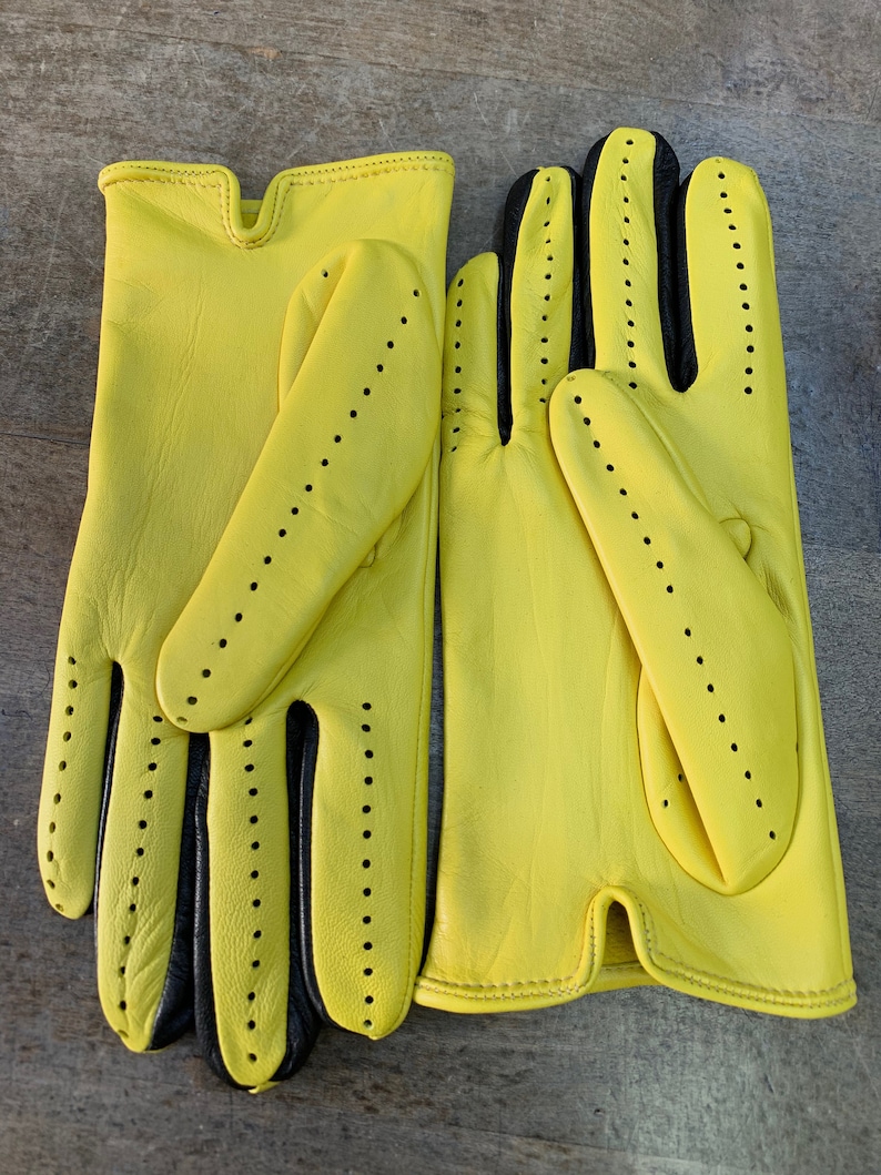 Yellow driving gloves leather gloves for ladies fashion gloves gift for her gift for her Christmas gift driving gloves accessories
