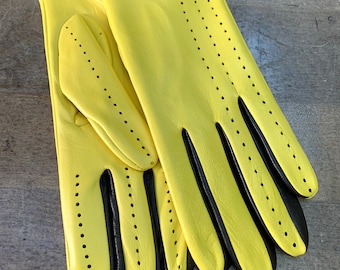 Yellow driving gloves/ leather gloves for ladies/ fashion gloves gift for her/ gift for her, accessories, driving gloves, Christmas gift