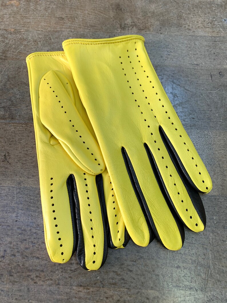 Yellow driving gloves leather gloves for ladies fashion gloves gift for her gift for her Christmas gift driving gloves accessories