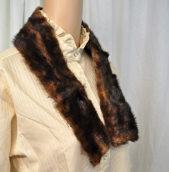 Vintage 1940s dark brown mink collar - image 1