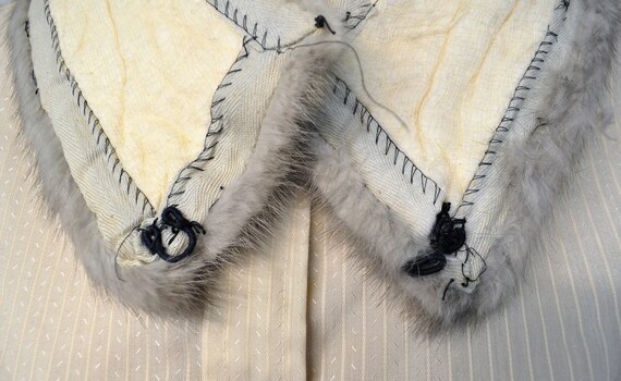 Vintage 1960s Silver Fox gray fur removable collar - image 5