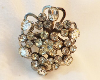 1960s vintage rhinestone brooch pin pendant