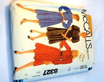 Vintage1980s dress pattern McCalls 8327 sewing pattern size 18 plus size