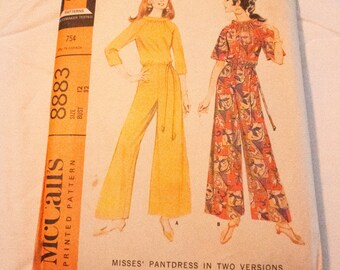 Vintage 1960s pantdress jumpsuit McCalls 8883
