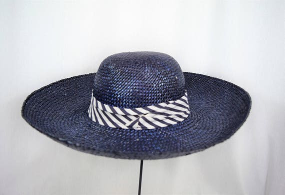 Vintage 1980s Derby cellophane straw wide brimmed… - image 3