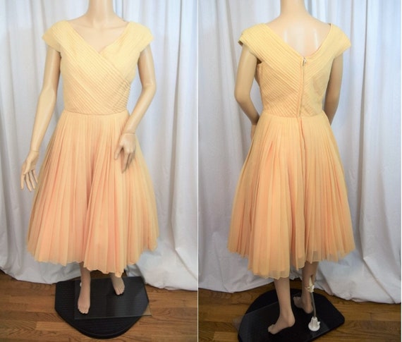 Vintage 1950s Rappi crystal pleat surplice bodice