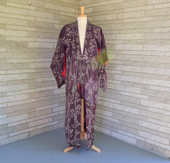 Vintage 1940s 1950s plum dark purple with foliage