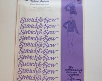 Vintage Stretch & Sew 600 Alpaca cardigan and pullover sweaters sewing pattern by Ann Person