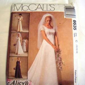 McCalls 8635 Alicyn Designs bridal gown formal gown evening dress bridesmaid dress sewing pattern size 10-14