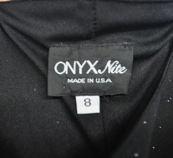 Vintage 1990s Onyx Nite black cocktail dress with… - image 10