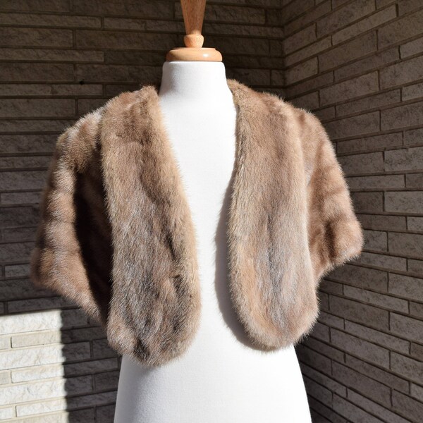 Vintage 1960s herfst Haze Mink stole bruids wrap avond wrap